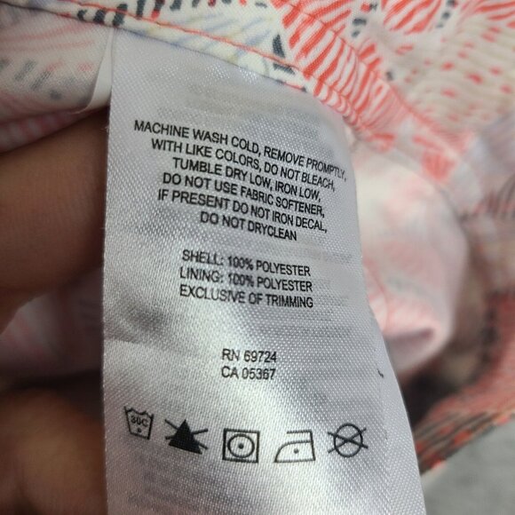 Columbia PFG Tropical Print Shorts Women's Size Small Orange and White - Picture 5 of 10